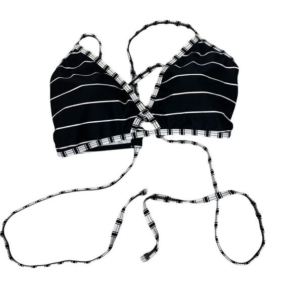 Hot Water Black & White Bikini Top size Large - Picture 1 of 6